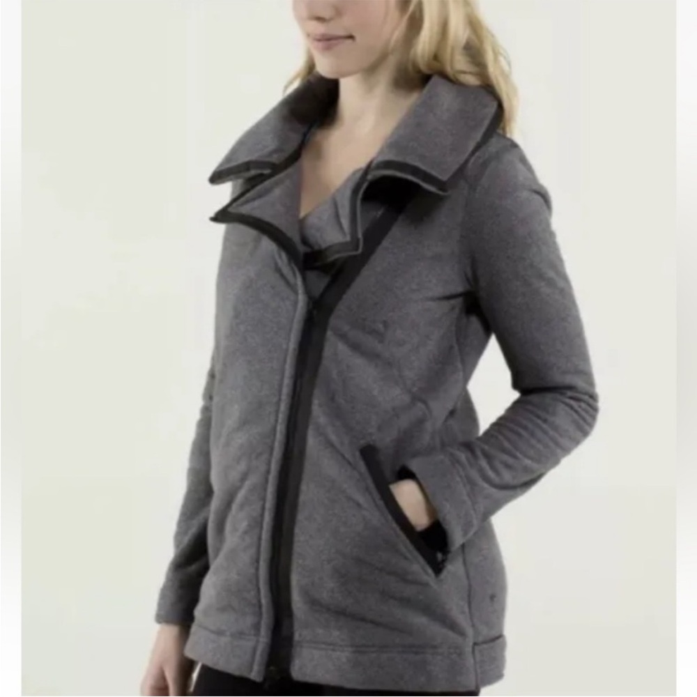 Lululemon | Gray Fleece Asymmetrical Moto Jacket